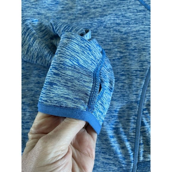 ZELLA Womens Bright Blue Space Dye 1/2 Zip Pullover Thumbholes Cuffs Logo Small - Picture 4 of 9